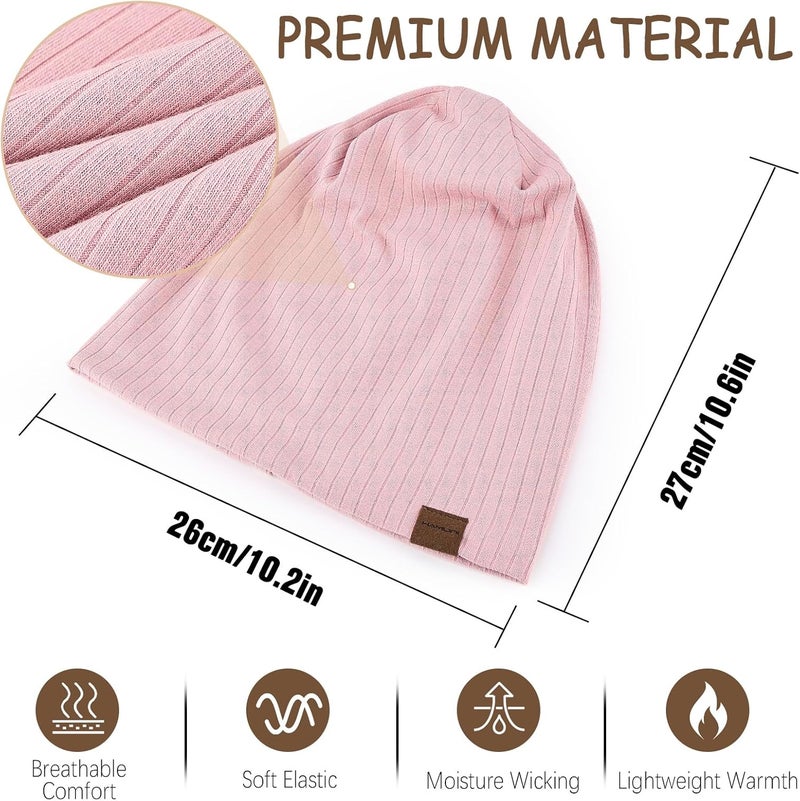 HAMUNI Slouchy Beanie for Men Women Soft Lightweight Running Beanie Hat Chemo Cap Skull Cap - Image 3